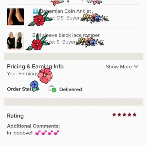 Black lace bell sleeve romper - Picture 2 of 2